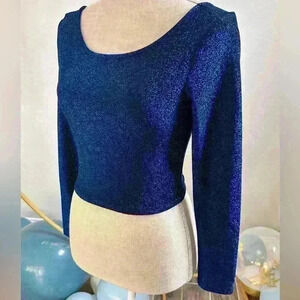 fashion nova royal blue top, size small